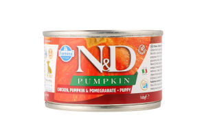 Корм консервований для цуценят Chicken&Pomegranate Mini N&D Pumpkin Farmina з/б 140г