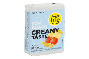 Продукт молоковмісний сирний плавлений Вершковий смак 55% ТМ Cheese life, 70г