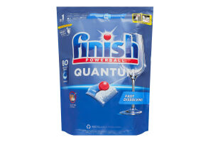 Засіб для миття посуду в посудомийних машинах в капсулах All in 1 Quantum Powerball Finish 80шт