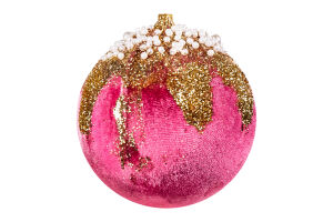 Прикраса ялинкова Куля Рожеве диво пінопласт 8см