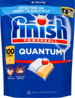 Средство для мытья посуды в посудомоечных машинах Лимон Quantum Powerball Finish 100шт
