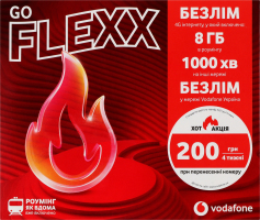 Пакет стартовий Flexx Go Vodafone 1шт