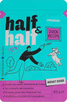 Корм влажный полнорационный для взрослых собак с уткой в соусе Duck recipe Premium Half&Half д/п 100г