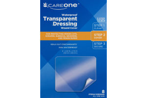 CareOne Waterproof Transparent Dressing Wound Cover - 8 CT