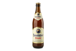 Пиво 0.5л 5.4% светлое нефильтрованное Weissbier Benediktiner бут