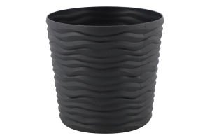 Горщик д/квітів Фьюжн 0,6л граніт з вставкою низький d12*11см арт115086 Алеана