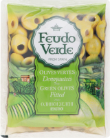Оливки зеленые без косточки консервированные пастеризованные Feudo Verde м/у 170г