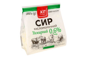 Сир кисломолочний нежирний 350г Хіт Продукт
