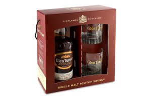 Набір Віскі 40% 0,7л+Cклянка 300мл 2шт коробка Glen Turner