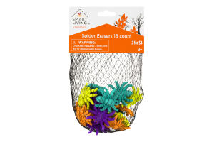Smart Living Halloween Spider Erasers - 16 CT