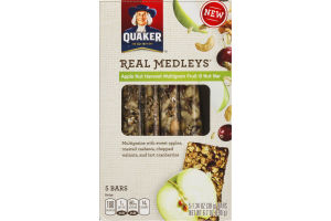 Quaker Real Medleys Apple Nut Harvest Multigrain Fruit & Nut Bar - 5 CT