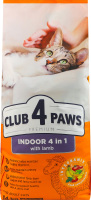 Корм сухой полнорационный для взрослых котов живущих в помещении с ягненком 4в1 Premium Club 4 Paws м/у 14кг