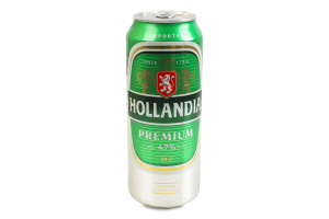 Пиво 0.5л 4.7% светлое Premium Hollandia ж/б