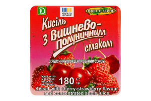 Кисель с вишнево-клубничным вкусом с яблочным концентрированным соком Золоте Зерно м/у 180г
