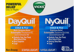 Vicks DayQuil/NyQuil Cold & Flu Liquicaps - 48 CT