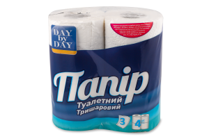 Бумага туалетная 3-х слойная Day by Day 4шт
