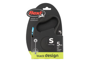 Повідець-рулетка тросовий 5м S №FU12C5 Black Design Flexi 1шт