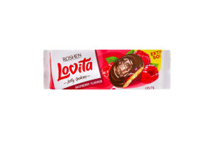 Печенье сдобное с желейной начинкой со вкусом малины Lovita Jelly Cookies Roshen м/у 135г