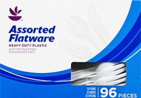 Ahold Heavy Duty Plastic Assorted Flatware - 96 CT