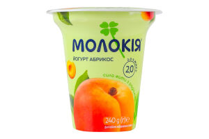 Йогурт 2% Абрикос Молокія ст 240г