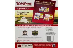 Bob Evans English Muffins Canadian Bacon, Egg & Cheese - 6 CT