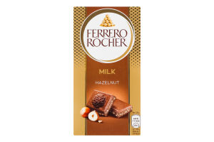 Шоколад молочный с ореховой начинкой и измельченными лесными орехами Ferrero Rocher к/у 90г