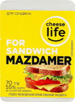 Продукт сирний 55% молоковмісний плавлений Маздамер Для сендвіча Cheese Life м/у 70г