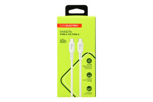 Кабель д/смартфону білий Type-C-Type-C 60W 3A 1м Euroelectric