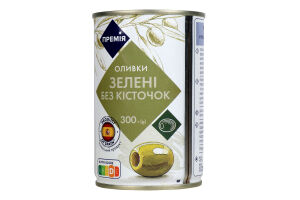 Оливки Премія зелені без кісточок з/б