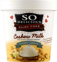 So Delicious Dairy Free Cashew Milk Non-Dairy Frozen Dessert Creamy Cashew