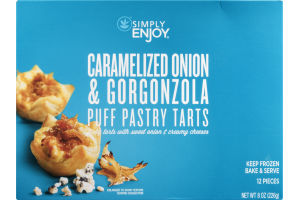 Ahold Simply Enjoy Puff Pastry Tarts Caramelized Onion & Gorgonzola - 12 CT