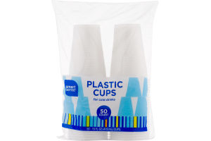 Smart Sense Plastic Cups For Cold Drinks - 50 CT