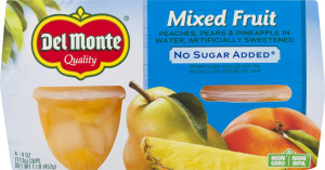 Del Monte Quality Mixed Fruit No Sugar Added Cups - 4 CT