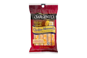 Sargento Natural Blends Cheddar-Mozzarella Cheese Sticks - 12 CT