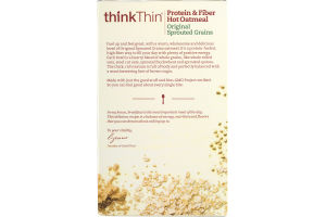 thinkThin Protein & Fiber Hot Oatmeal Original Sprouted Grains - 6 CT