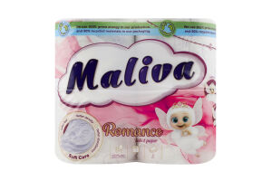 Туал. папір Maliva 4 рул. по 130 арк., 17 м, 3-х шар. Романс И937 (Болгарія)