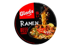 Лапша быстрого приготовления с соусом со вкусом говядины Рамен Glads ст 105г