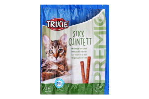 Ласощі для котів Домашня птиця-печінка Stick Quintett Trixie м/у 5х5г
