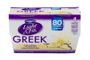Dannon Light & Fit Greek Nonfat Yogurt Vanilla - 4 CT
