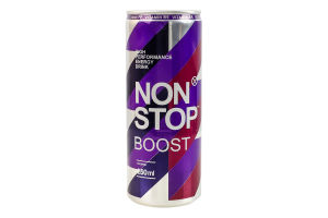 Напій енергетичний безалкогольний сильногазований Boost Non Stop з/б 250мл