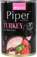 Корм д/собак з індичкою та броколі 400г ж/б Пайпер