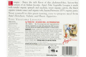 Amy's Tofu Vegetable Lasagna
