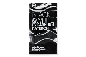 Рукавички латексні М Black&White Добра господарочка 1пара