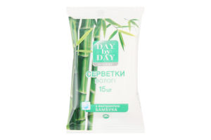 Салфетки влажные с экстрактом бамбука Hygiene Day by Day 15шт