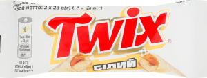 Печенье песочное с карамелью в белом кондитерском покрытии Белый Twix м/у 2х23г