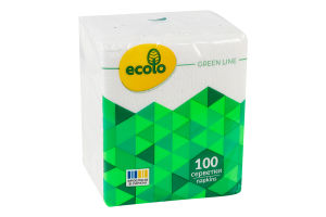 Серветки паперові 240х210мм Ecolo 100шт