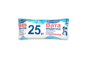 Вата мед. ст. 25г гігроск. рол