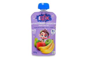 Пюре фруктове для дітей від 6міс гомогенізоване стерилізоване Фруктовий салатик Elfik Magic д/п 100г