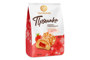 Пряники заварные глазированные Со вкусом клубники Dесняночка м/у 300г