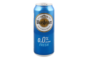 Пиво 0.5л 0% безалкогольне світле пастеризоване Fresh Warsteiner з/б